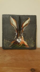 Scottish Hare Slate Clock 